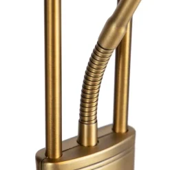 QAZQA Bronzene Stehleuchte mit Leselampe inkl. LED und Dimmer - Diva 2