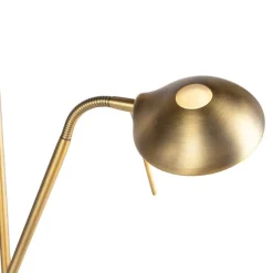 QAZQA Bronzene Stehleuchte mit Leselampe inkl. LED und Dimmer - Diva 2