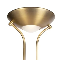 QAZQA Bronzene Stehleuchte mit Leselampe inkl. LED und Dimmer - Diva 2