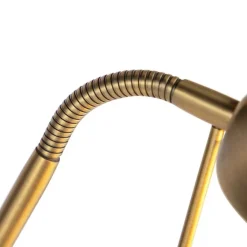 QAZQA Bronzene Stehleuchte mit Leselampe inkl. LED und Dimmer - Diva 2