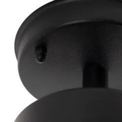 QAZQA Country Exterior Deckenleuchte schwarz mit Glas IP44 - Elza