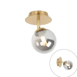 QAZQA Country Spot gold verstellbar mit Rauchglas - Athen