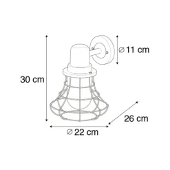 QAZQA Country Wandleuchte schwarz IP44 - Moreno