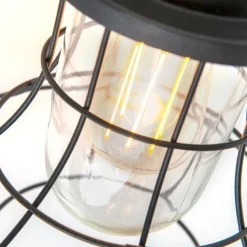 QAZQA Country Wandleuchte schwarz IP44 - Moreno