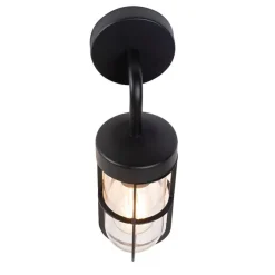 QAZQA Country Wandleuchte schwarz mit Glas - Elza