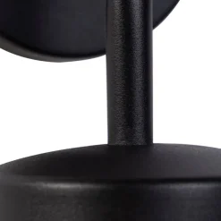 QAZQA Country Wandleuchte schwarz mit Glas - Elza