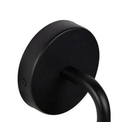 QAZQA Country Wandleuchte schwarz mit Glas - Elza