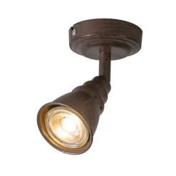 QAZQA Decken- und Wandstrahler rostbraun schwenkbar - Coney 1