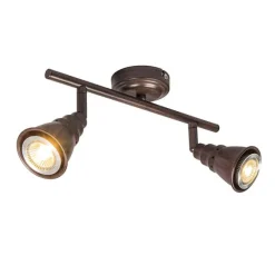 QAZQA Decken- und Wandstrahler rostbraun schwenkbar - Coney 2