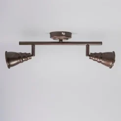 QAZQA Decken- und Wandstrahler rostbraun schwenkbar - Coney 2