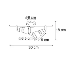 QAZQA Decken- und Wandstrahler rostbraun schwenkbar - Coney 2