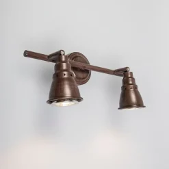 QAZQA Decken- und Wandstrahler rostbraun schwenkbar - Coney 2