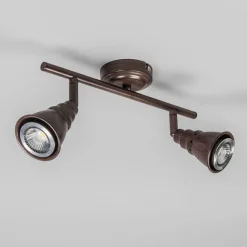 QAZQA Decken- und Wandstrahler rostbraun schwenkbar - Coney 2