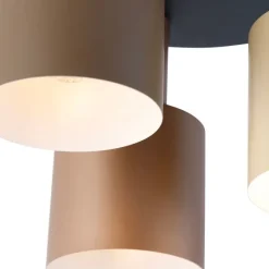 Trio Leuchten Deckenleuchte Bronze mit Taupe und Beige 3-flammig - Ans