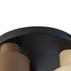 Trio Leuchten Deckenleuchte Bronze mit Taupe und Beige 3-flammig - Ans
