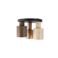 Trio Leuchten Deckenleuchte Bronze mit Taupe und Beige 3-flammig - Ans