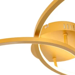 QAZQA Deckenleuchte Gold 78 cm inkl. LED 3 Stufen dimmbar - Rowin