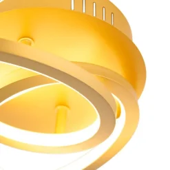 QAZQA Deckenleuchte Gold 45 cm inkl. LED 3 Stufen dimmbar - Rowin