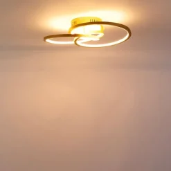 QAZQA Deckenleuchte Gold 45 cm inkl. LED 3 Stufen dimmbar - Rowin