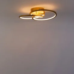 QAZQA Deckenleuchte Gold 45 cm inkl. LED 3 Stufen dimmbar - Rowin