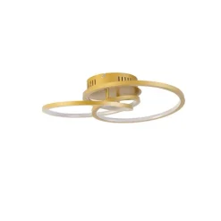 QAZQA Deckenleuchte Gold 45 cm inkl. LED 3 Stufen dimmbar - Rowin