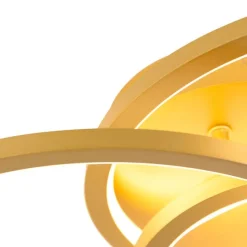 QAZQA Deckenleuchte Gold 45 cm inkl. LED 3 Stufen dimmbar - Rowin