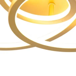 QAZQA Deckenleuchte Gold 45 cm inkl. LED 3 Stufen dimmbar - Rowin