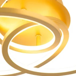 QAZQA Deckenleuchte Gold 45 cm inkl. LED 3 Stufen dimmbar - Rowin