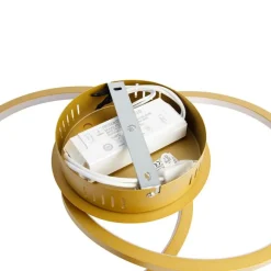 QAZQA Deckenleuchte Gold 45 cm inkl. LED 3 Stufen dimmbar - Rowin