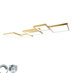 QAZQA Deckenleuchte Gold inkl. LED 3 Stufen dimmbar 5 Lichter - Lejo