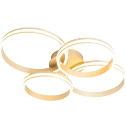 QAZQA Deckenleuchte Messing inkl. LED 3-stufig dimmbar 4-flammig - Navara