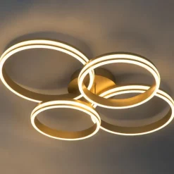 QAZQA Deckenleuchte Messing inkl. LED 3-stufig dimmbar 4-flammig - Navara