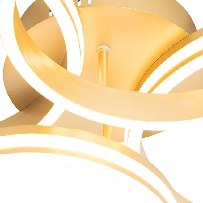 QAZQA Deckenleuchte Messing inkl. LED 3-stufig dimmbar 4-flammig - Navara