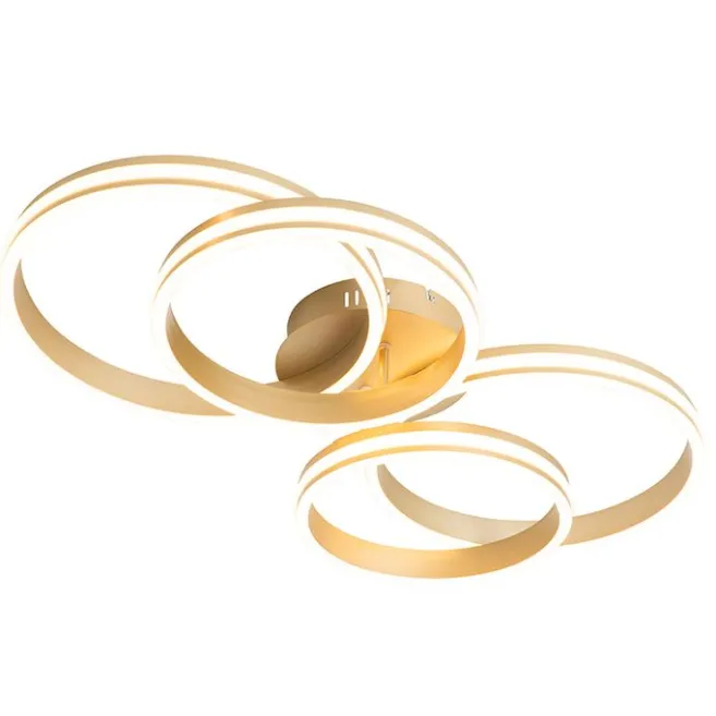 QAZQA Deckenleuchte Messing inkl. LED 3-stufig dimmbar 4-flammig - Navara