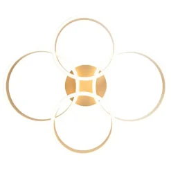 QAZQA Deckenleuchte Messing inkl. LED 3-stufig dimmbar 4-flammig - Navara