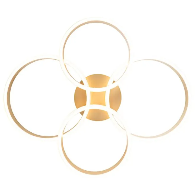 QAZQA Deckenleuchte Messing inkl. LED 3-stufig dimmbar 4-flammig - Navara