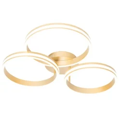 QAZQA Deckenleuchte Messing inkl. LED 3-Stufen dimmbar 3-Licht - Navara