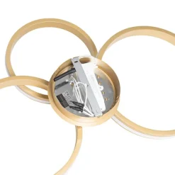 QAZQA Deckenleuchte Messing inkl. LED 3-Stufen dimmbar 3-Licht - Navara