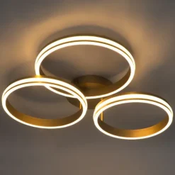 QAZQA Deckenleuchte Messing inkl. LED 3-Stufen dimmbar 3-Licht - Navara