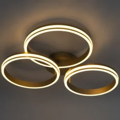 QAZQA Deckenleuchte Messing inkl. LED 3-Stufen dimmbar 3-Licht - Navara