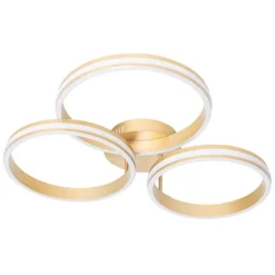 QAZQA Deckenleuchte Messing inkl. LED 3-Stufen dimmbar 3-Licht - Navara