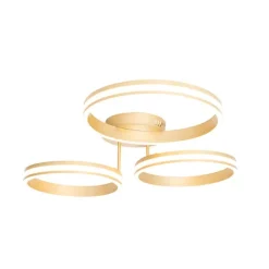 QAZQA Deckenleuchte Messing inkl. LED 3-Stufen dimmbar 3-Licht - Navara