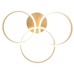 QAZQA Deckenleuchte Messing inkl. LED 3-Stufen dimmbar 3-Licht - Navara