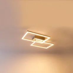 QAZQA Deckenleuchte quadratisch Stahl 3-stufig dimmbar - Plazas Novo