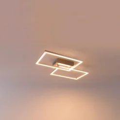 QAZQA Deckenleuchte quadratisch Stahl 3-stufig dimmbar - Plazas Novo