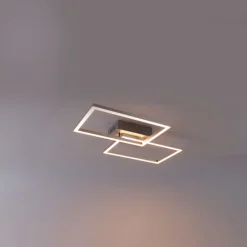 QAZQA Deckenleuchte quadratisch Stahl 3-stufig dimmbar - Plazas Novo