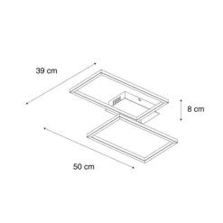 QAZQA Deckenleuchte quadratisch Stahl 3-stufig dimmbar - Plazas Novo