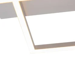 QAZQA Deckenleuchte quadratisch Stahl 3-stufig dimmbar - Plazas Novo