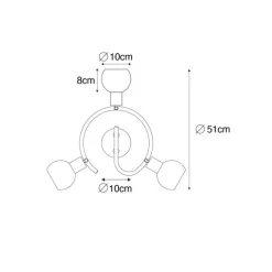 QAZQA Deckenleuchte schwarz 44,5 cm mit Rauchglas und Holz 3-flammig - Vidro