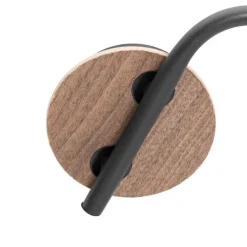 QAZQA Deckenleuchte schwarz 44,5 cm mit Rauchglas und Holz 3-flammig - Vidro